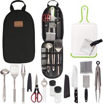 Camp Kitchen Utensil Organizer Travel Set Portable Bbq Camping Cookware - $32.96