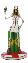 Ebros Day Of The Dead Sexy Vixen Skeleton Physician Nurse Holding Syringe Statue - £25.72 GBP