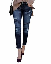 Meilidress Juniors Distressed Ripped Boyfriend Skinny Ankle Length Jeans... - £22.94 GBP