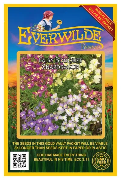 2000 Fairy Bouquet Mixed Snapdragon Wildflower Seeds - Everwilde Farms Mylar - £7.04 GBP