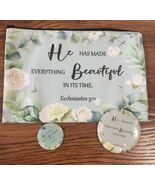 Bible Verse Makeup Bag Set: Inspirational Zipper Bag, Compact Mirror & Keychain. - $18.95