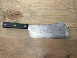 Vintage SABATIER Professional Cleaver 7” Blade Carbon Steel France Patina - $58.36