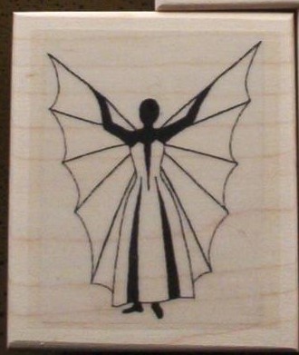 WINGED GODDESS new mounted rubber stamp - $6.50