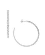 And Now This Cubic Zirconia Graduated C-Hoop Earring in Silver Plate - $22.00