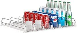 Soda Can Dispenser For Refrigerator,Self-Pushing Drink Organizer, White,... - $41.98