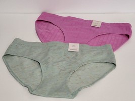 Auden 2 Pack SEAMLESS Bikini Underwear Womens Sz Large 12-14 Pink Green Panties - £7.36 GBP