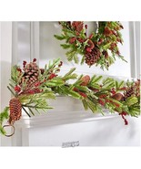 Wicker Park 6&#39; Unlit Berry &amp; Pinecone Garland - £37.11 GBP