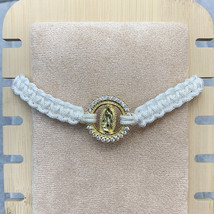 Hot Virgin Mary Charm Braided Rope Bracelet Women Fashion Hand Woven Copper Plat - £11.73 GBP