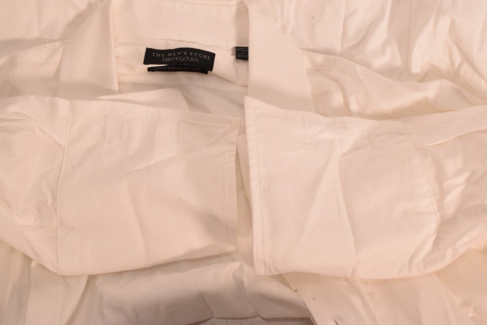 Bloomingdales Mens Contemporary Fit Dress Shirt White 17 34/35 Item image 8