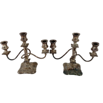 Vintage EGW&amp;S International Silver Co Silverplate Twisted Candelabra Pai... - £118.55 GBP