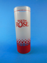 Tequila Rose 4&quot; Tall Shot Glass Frosted glass with Red letters and accent - $5.93