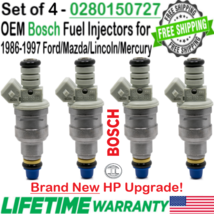 x4 Bosch NEW HP Upgrade Genuine Fuel Injectors for 1987-1995 Ford Taurus 3.0L V6 - £179.76 GBP