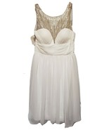 NWT White JS Collections Sequin Illusion Bodice Dress Sz 6 - £31.59 GBP