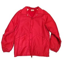 Red Hartwell Wind Breaker Jacket Size Medium Button Closure USA Made Vtg - £12.40 GBP