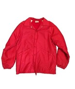Red Hartwell Wind Breaker Jacket Size Medium Button Closure USA Made Vtg - €13,64 EUR