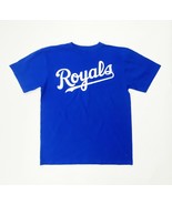 Majestic MLB Royals Evolution Tee SS Shirt Youth Girl&#39;s Boy&#39;s Large Blue - $13.65