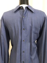 A/X Armani Exchange Men&#39;s Shirt Blue Cotton Plaid Button Up Casual Size ... - £39.11 GBP