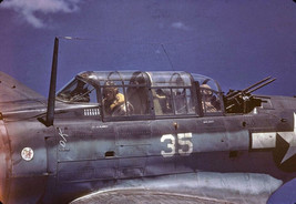 Photograph WW 2 Plane in Flight With Crew Rare Colorized Photo - $11.88