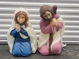 Vintage General Foam Plastics Blow Mold Nativity Set Christmas Mary Joseph READ - £79.07 GBP