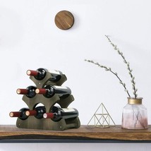 Wood Wine Racks Countertop, 6 Bottles Wine Storage Holder Stands For Counter - £31.16 GBP