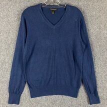 Banana Republic Sweater Men&#39;s Medium V-Neck Blue Silk Cashmere Casual M - $328.09 MXN