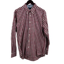 Tommy Hilfiger Red Plaid Long Sleeve Button Up Cotton Shirt Size Large - £11.34 GBP