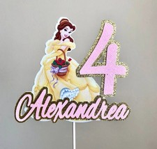 Beauty &amp; The Beast || Princess Belle Any Name Cake Topper | Theme Birthday Cake  - £11.75 GBP