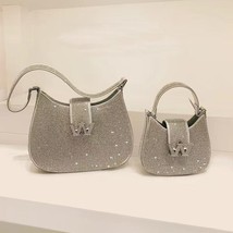 2023 Bling Rhinestone Party Purse Famous Half Moon Quality Evening Bags For Wome - £46.26 GBP