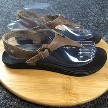 OluKai Eheu Sandal Women&#39;s Size 9 Thong Slingback Brown Leather Flat Sho... - £27.92 GBP