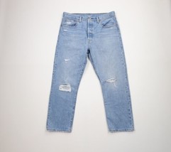 Levis 501xx Womens 32x26 Distressed Button Fly Cropped Original Fit Deni... - $54.40