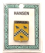 Hansen Family Crest Enamel Pin Three Birds Coat of Arms Heraldic Shield ... - €10,23 EUR