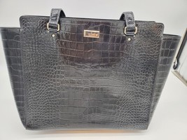 Kate Spade Elissa WKRU4019 Bristol Drive Croc Leather Handbag - Black - $447.30