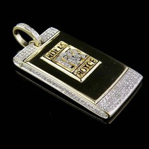 1 Ct Moissanite 14K Yellow Gold Plated Custom Rolls Royce Key Pendant 1.75&quot; - $158.88