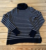Halogen Women’s Stripe Turtleneck Cashmere sweater size S Black Bx - £15.52 GBP