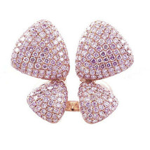 Real 4.28ct Natural Fancy Pink Diamonds Engagement Ring 18K Solid Gold Butterfly - £10,784.53 GBP