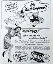 RINSO-1941 Vintage Print Ad-Anti-Sneeze Rinso-KERCHOO!-BIG NEWS-Vintage - $15.04 CAD