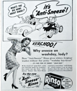 RINSO-1941 Vintage Print Ad-Anti-Sneeze Rinso-KERCHOO!-BIG NEWS-Vintage - $15.04 CAD