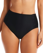 Bar III Shirred High Rise Bikini Bottoms Black Size S Slimming New  - £23.70 GBP