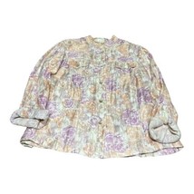 Ruby Rd Floral Button Up Dress Casual Shirt Blouse Plus Size 24W Flowers Purple - £15.47 GBP