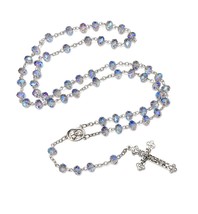 Catholic Rosary Crystal Beads Necklace with with Miraculous - $841.03 MXN