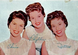 VINTAGE 1950s CBS McGuire Sisters Postcard w/ Printed Signature - £7.88 GBP