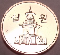 Gem Brilliant Unc South Korea 2014 10 Won~Pagoda at Pul Guk Temple - £2.45 GBP