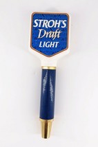 Vintage Stroh&#39;s Draft Light Ceramic Top Beer Tap Handle Mancave Bar Pub  - £27.09 GBP