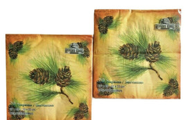 Rivers Edge Paper Napkins Pine Cone Lunch Dinner 2 pack 20 count 3 ply Rustic - £16.52 GBP