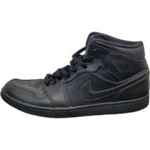 Nike Air Jordan 1 Mid Triple Shoes Mens Sz 11.5 Black Lace Up Mid Top 55... - £35.22 GBP