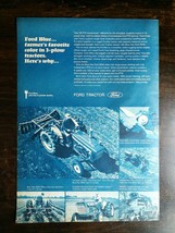 Vintage 1969 Ford 3 Plow Blue-Key 3000 Farm Tractor Original Full Page Ad - $5.98
