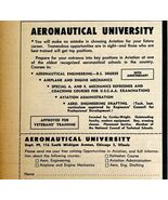 1949 Aviation Aeronautical University Airplane Advertisement Chicago - €17,17 EUR