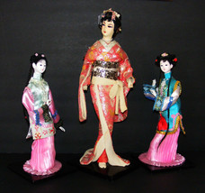 GEISHA DOLLS Lot of 3 - £15.80 GBP