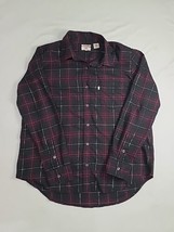 Levis Boyfriend Fit Black and Maroon Plaid Flannel Button Up Shirt Size M - £18.52 GBP