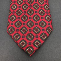 Fendi Silk Tie Red Green Gold Diamonds on Red Background Made in Italy N... - £15.64 GBP